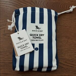 Dock & Bay Quick Dry Beach Towel - Navy & White Stripe